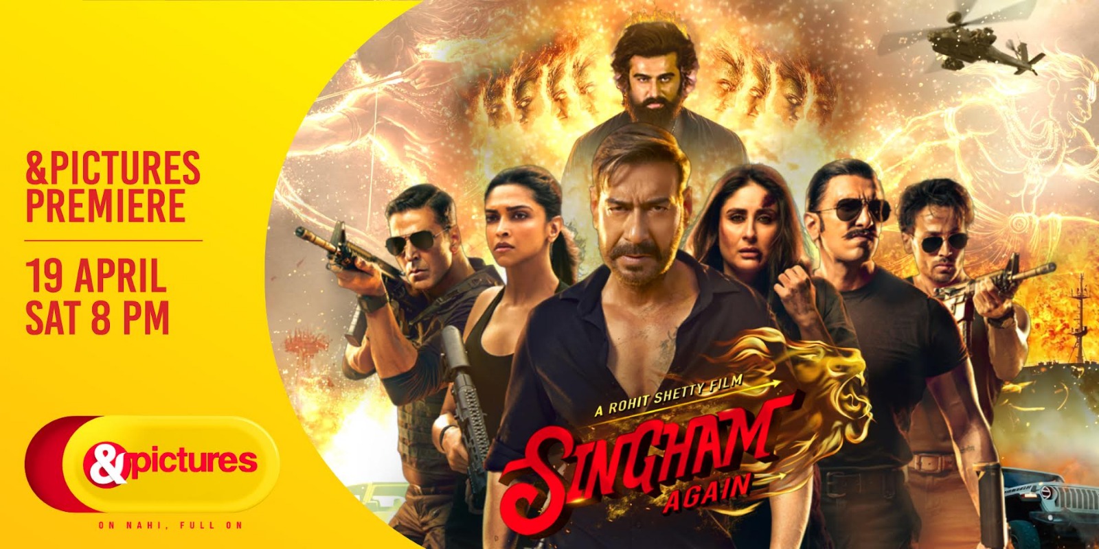 फुल-ऑन एक्शन के लिए हो जाइए तैयार; ‘सिंघम अगेन’ का प्रीमियर हो रहा है एंड पिक्चर्स पर, शनिवार 19 अप्रैल रात 8 बजे