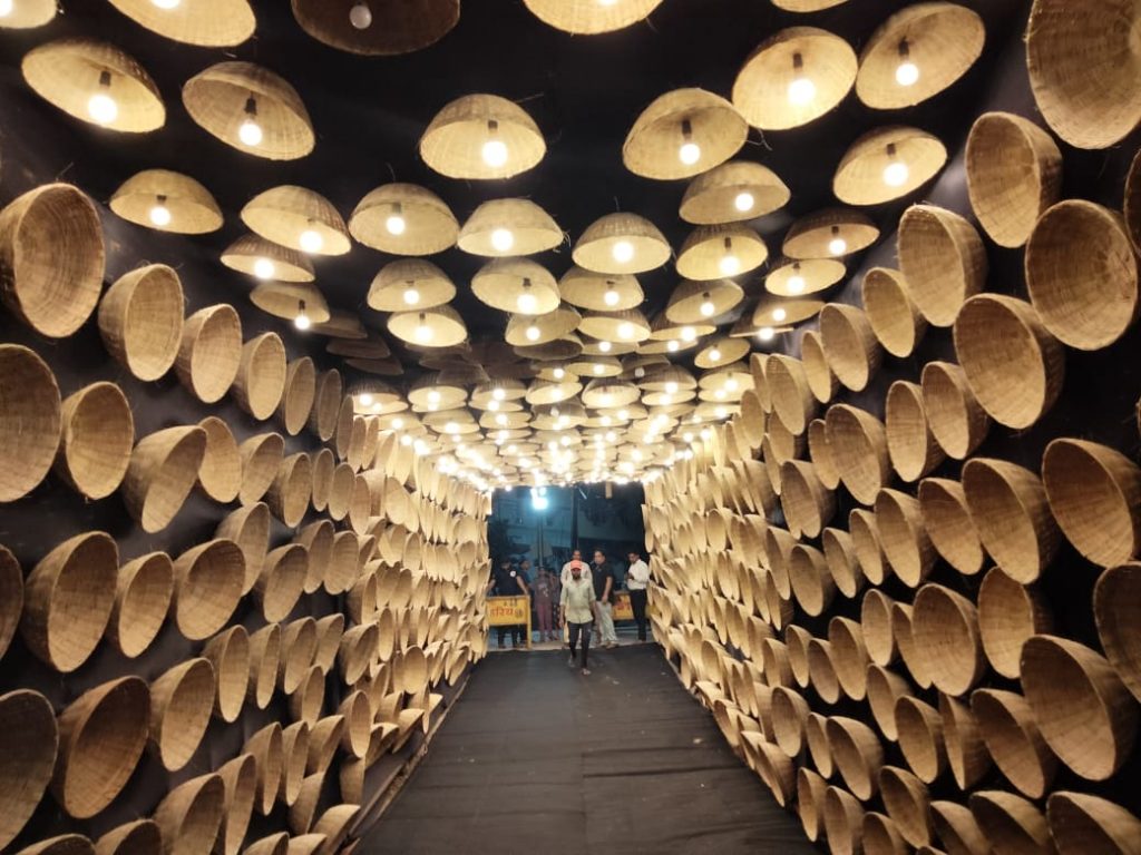 कोरबा में 500 टोकनी से सजा शिवाजी नगर डांडिया ग्राउंड, शहर में बना आकर्षण का केंद्र