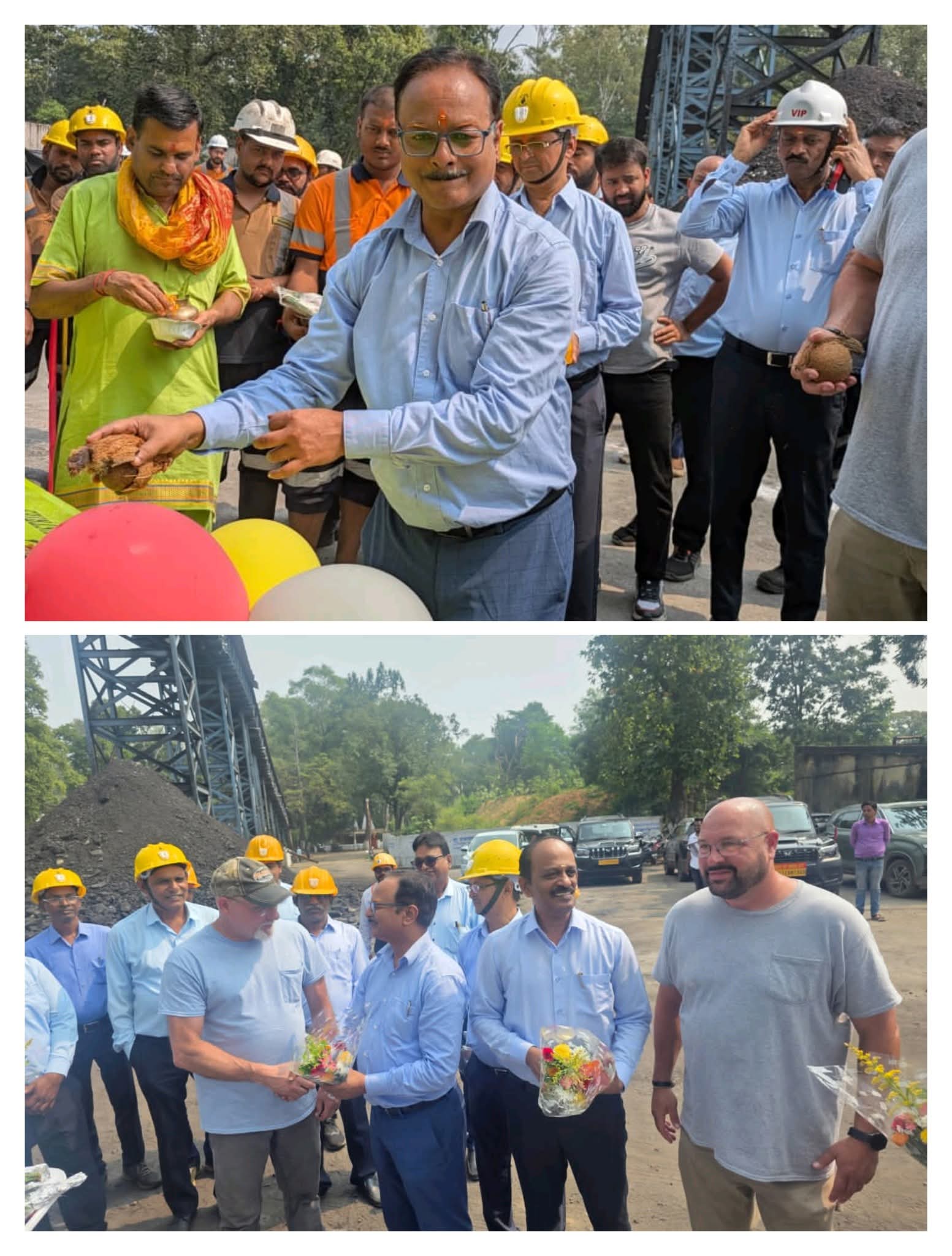 SECL कोरबा क्षेत्र के क्षेत्रीय महाप्रबंधक राजेश कुमार गुप्ता ने हरी झंडी दिखाकर कॉन्टिनुस माइनर को कोयला उत्पादन के लिए किया रवाना